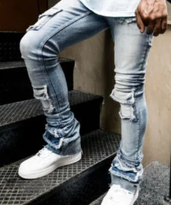 Si Tu Veux Denim (blue Indigo Wash Super Skinny Stacked Jean)