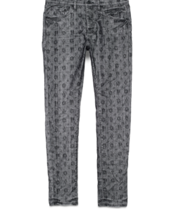 Purple Brand (white Monogram Black Flocked Jean)