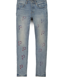 Purple Brand (light Indigo Embroidery Punch P Plaid Jean)