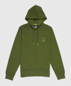 Psycho Bunny (dark Olive Mens Waverly Bunny Logo Hoodie)