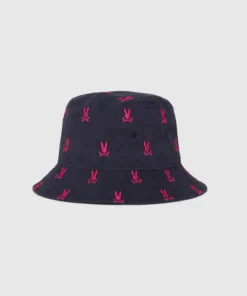 Psycho Bunny (mens Navy Belford Bucket Hat)