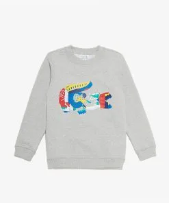 Lacoste (kids Grey Multicolour Crocodile Fleece Sweater