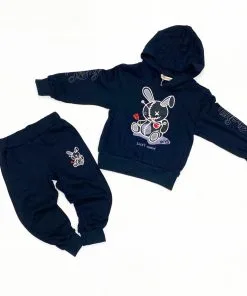 Boys (kids Black “lucky Charm Jogging Set)