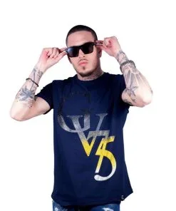 AVENUE GEORGE (Navy/Yellow CREWNECK T-SHIRTS)