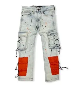 Denimicity (kids Light Blue /orange Cargo Jean)