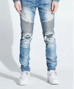 Crysp Denim (blue Biker Wash Jean -110)