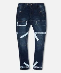 Eight & Nine (blue/sky Blue Strapped Slim Utility Wash Jean)