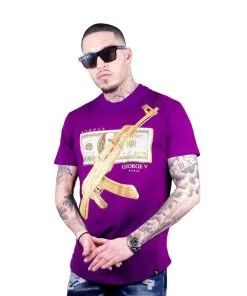 AVENUE GEORGE (Purple/Gold CREWNECK T-SHIRTS)