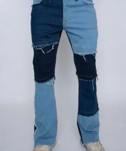 Woodstock Denim (dark Blue Elton Stacked Jean)