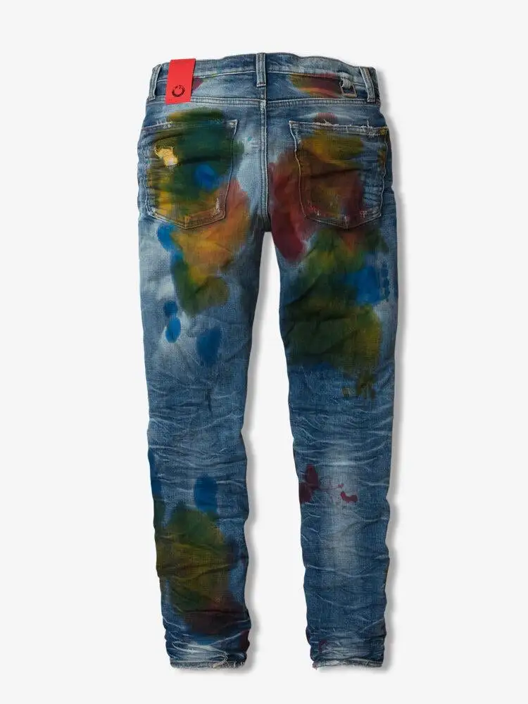 ARTMEETSCHAOZ (blue/yellow Red Wash Jeans) - Image 2