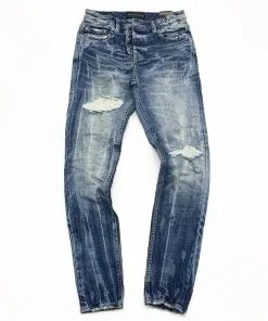 ARTMEETSCHAOZ (BLUE /white WASH JEANS )