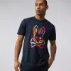 Psycho Bunny (mens Navy Bins Graphic T-shirt)