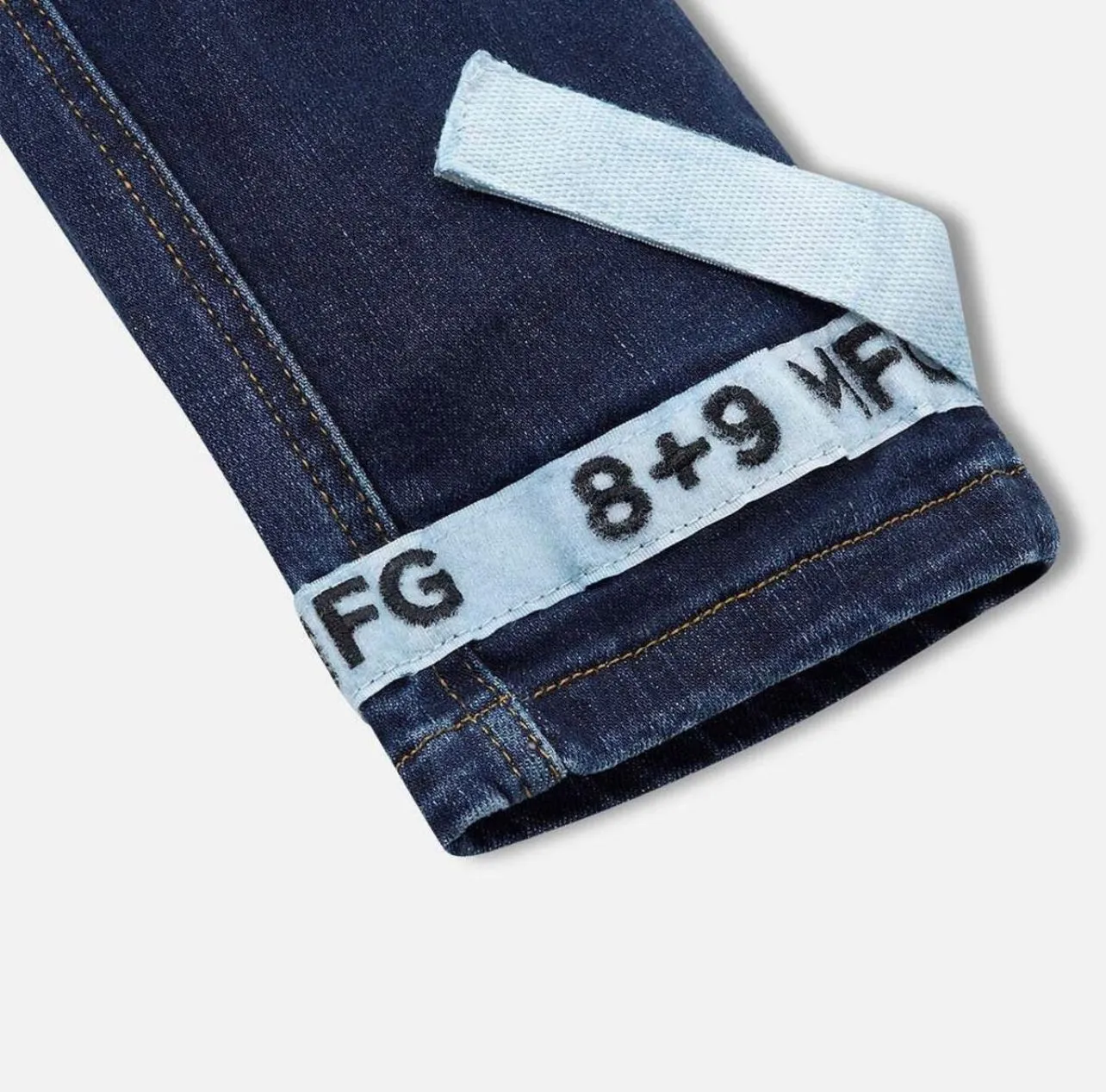 Eight & Nine (blue/sky Blue Strapped Slim Utility Wash Jean) - Image 2