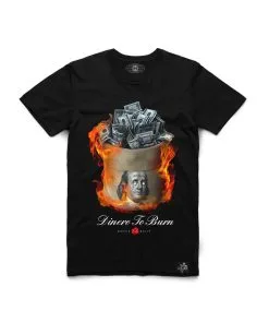 Hasta Muerte (black “money Bag On Fire T-shirt)