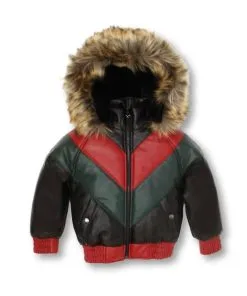 Dakoma (kids Black/red Furry Leather Jacket)