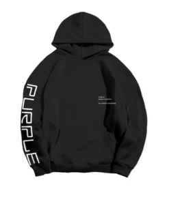 Purple Brand (black French Terry Pull Over Hoodie Wordmark)