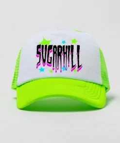 Sugar Hill (lime Green /white “apocalypse Trucker Hat)