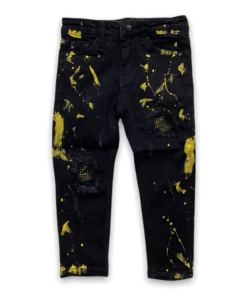 Dna Premium (kids Black/gold Cut Crystal Drip Jean)