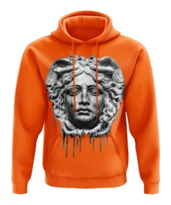 Streetz Is Watchin (orange “dripping Medusa Hoodie)