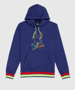 Psycho Bunny (men’s Blood Blue Barbon Neon Glow Hoodie)
