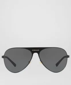 Versace (dark Grey Medusina Pilot Sunglasses)