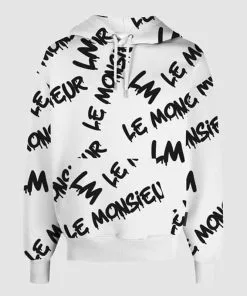 Le Monsieur (White Graffiti Allover Hoodie)